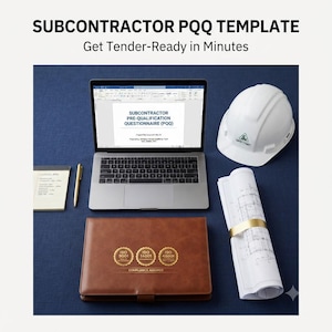 Subcontractor PQQ Template, Contractor Vetting Form (MS Word) ISO 9001 45001 14001 Compliant