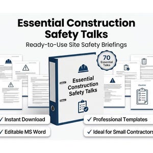 70+ construction safety Toolbox Talks Pack | OSHA HSA Safety Meeting Templates (Digital Download)