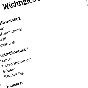 Emergency Folder Basic German PDF - Important documents securely organized image 5