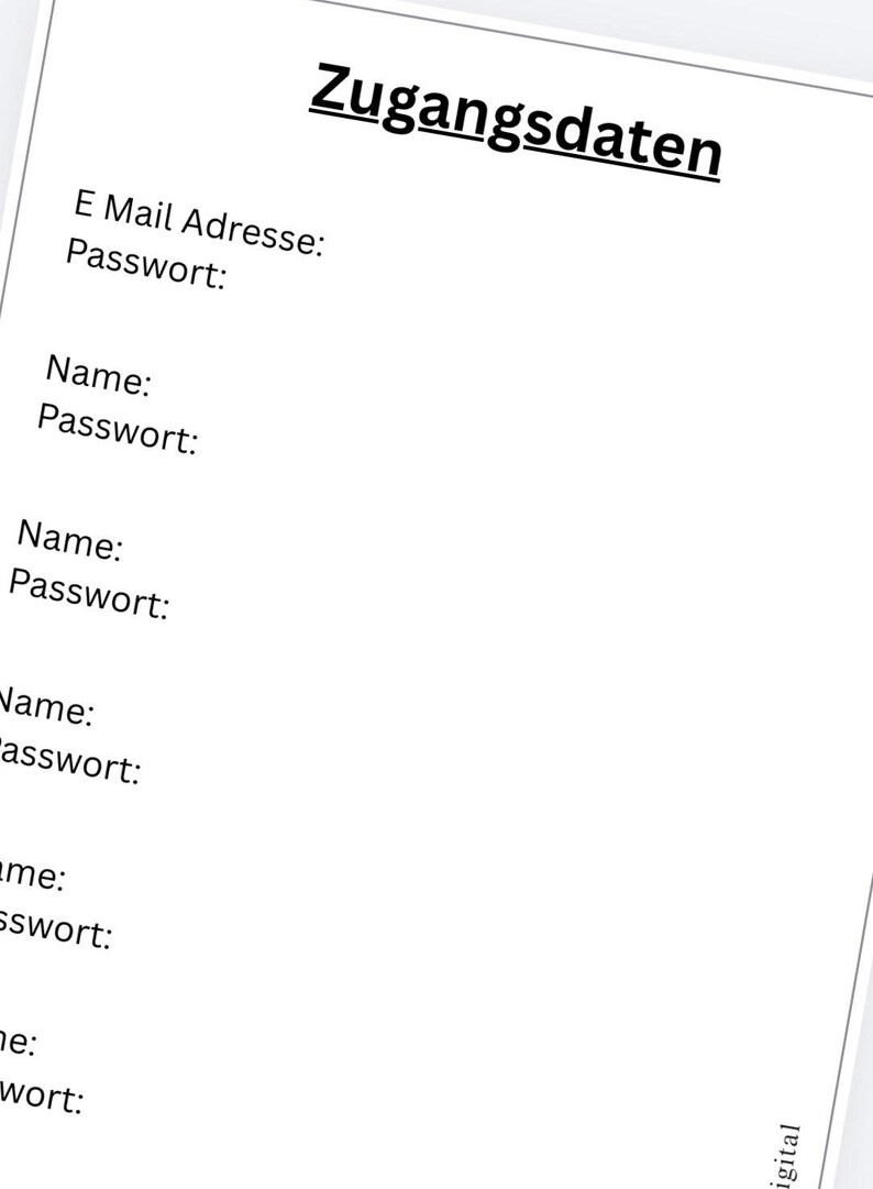 Emergency Folder Basic German PDF - Important documents securely organized image 2