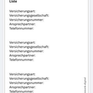 Emergency Folder Basic German PDF - Important documents securely organized image 4