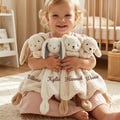 Personalized Plush Animal Lovey Blanket, Custom Name Security Comforter,Newborn Gift,Baby Shower Gift,Plush Animal Lovey