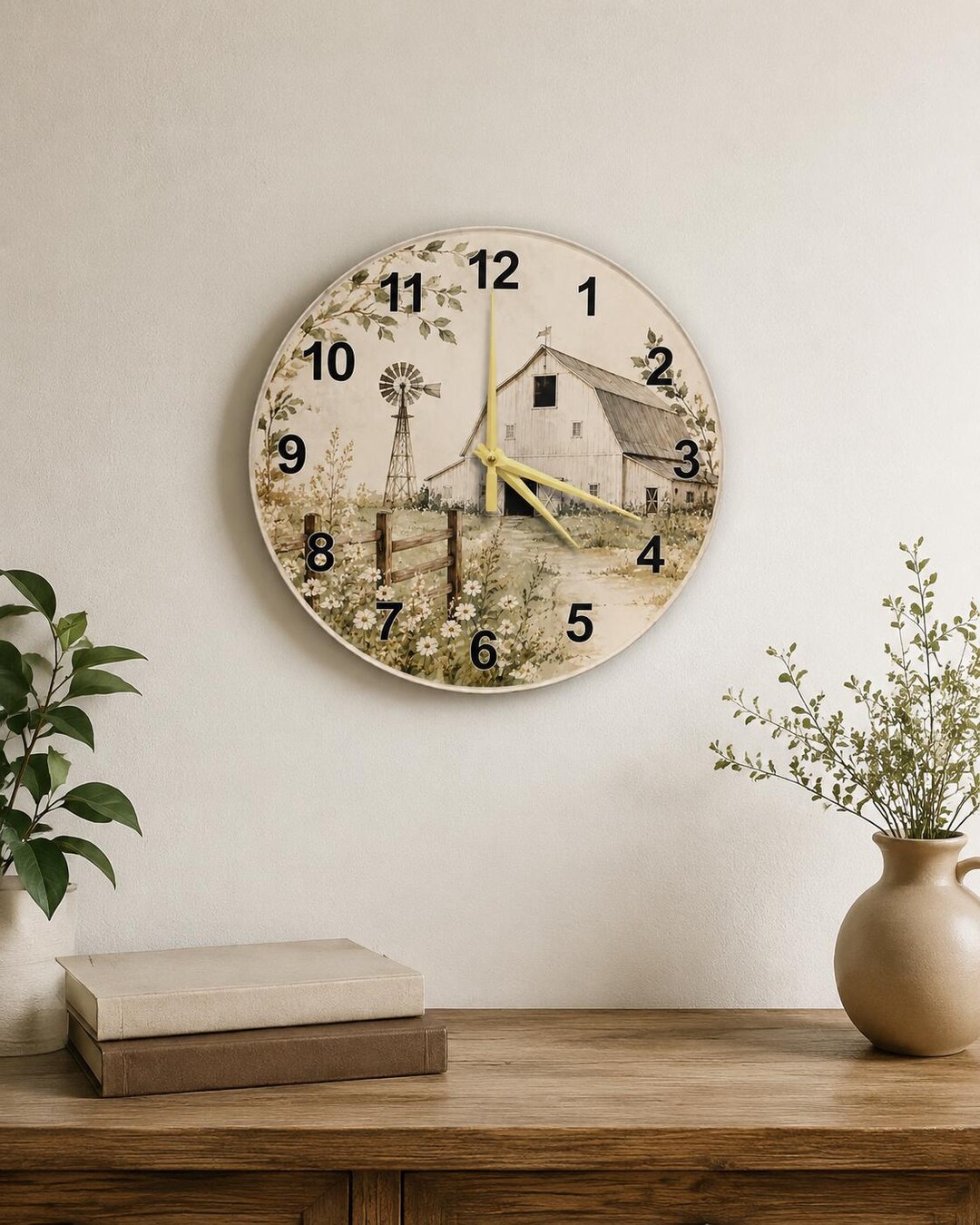 Rustic Barn Arch Glass Clock, Architectural Farmhouse Decor, Aged ...