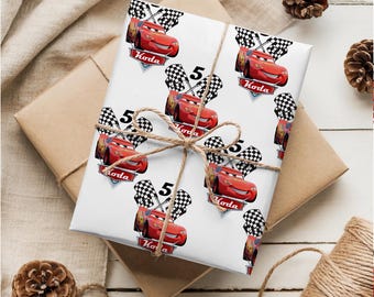 Personalised Lightning McQueen Themed Gift Wrap