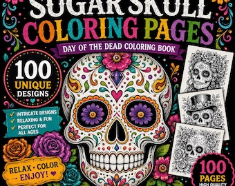 Skull Design Coloring Book - 100 Pages of Sugar Skull Art