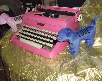 Cotton Candy Miami Pink Antique 1960s Royal   Manual Portable Quiet Deluxe Typewriter Re-Furbished