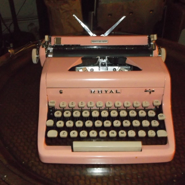 Authenic  1950s Royal Bubble Gum Pink Restored Condition Manual Typewriter