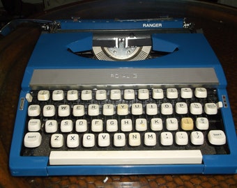 Vintage Royal 1970er Jahre Modell Ranger tragbare Schreibmaschine mit Tragetasche