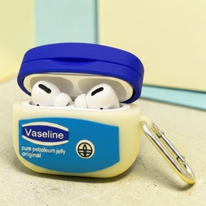 Kreativt vaselin-Air Pods-fodral för Air Pods 4, Pro 3 och Pro 2, sött silikonskyddande Bluetooth-hörlurar, present