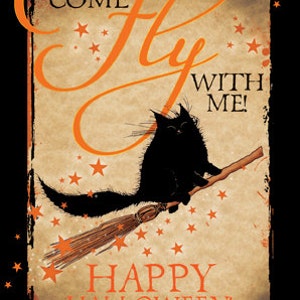 Carte de voeux d'Halloween Come Fly With Me
