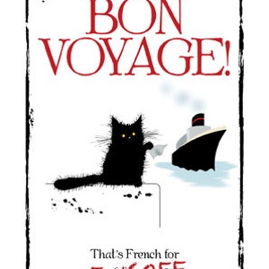 Biglietto di auguri per gatti Bon Voyage