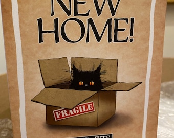 NUOVA CASA o biglietto con gatto per il giorno del trasloco