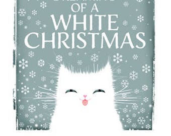 White Cat Christmas card