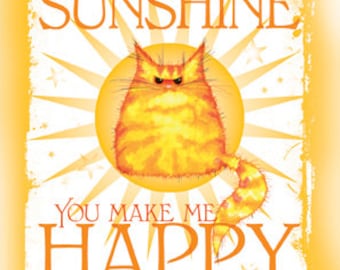 You Are My Sunshine cat greetings card