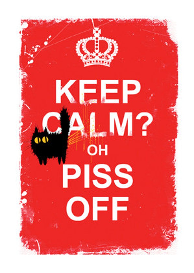 Cat card: Keep Calm Oh ps off image 1