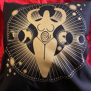 Golden Moon Goddess cushion