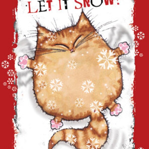 LET IT SNOW cat christmas card