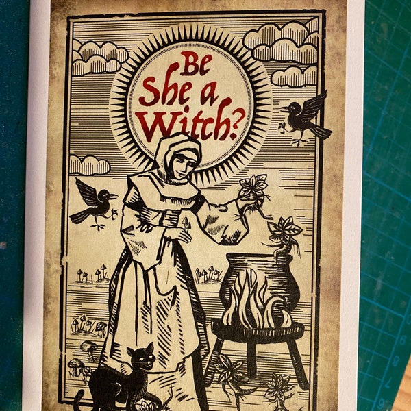 Sei sie eine Hexe?  Hexe Grußkarte