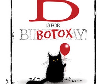 B is For BOTOX naughty cat birthday card