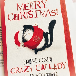 Carte de Noël Crazy Cat Lady