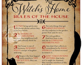 Witch's Home - Rules of The House **A4** art print