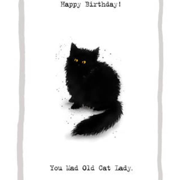 Mad Old Cat Lady Geburtstagskarte