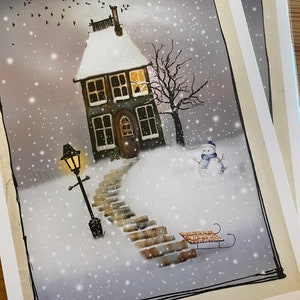 Tarjeta navideña Invierno, todo está tranquilo