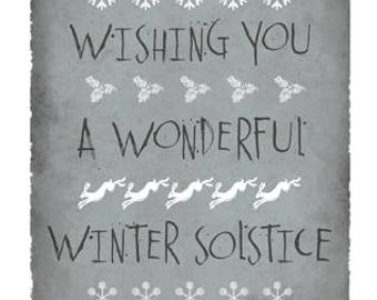 A Wonderful Winter Solstice greetings card