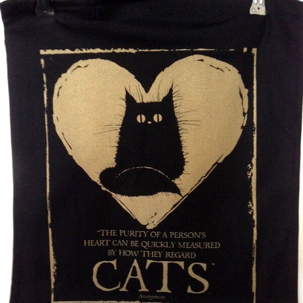 Purity Of Heart love cats black tote bag