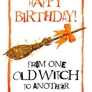 Carte de voeux d'anniversaire de sorcière