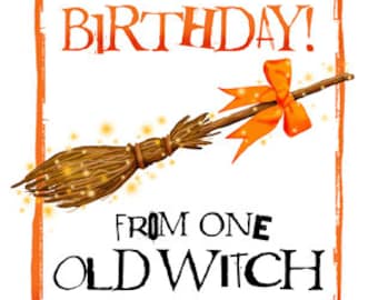 Witch birthday greetings card