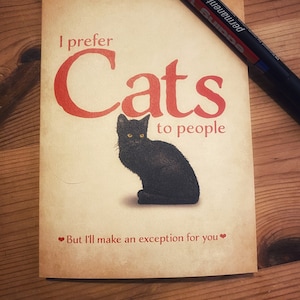 Cartão Eu prefiro gatos a pessoas