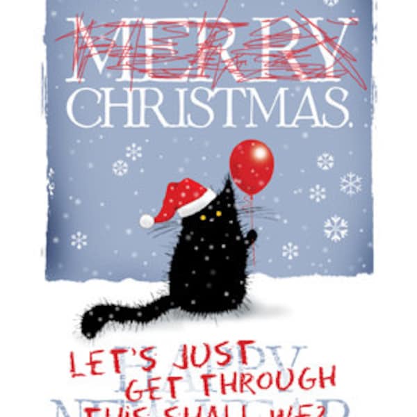 Christmas cynical cat card