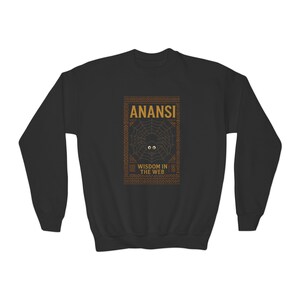 Sudadera juvenil con ilustración de la araña Anansi | Sabiduría en la telaraña, diseño folclórico