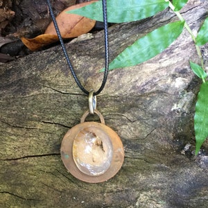 Upcycled agate crystals brass necklaces