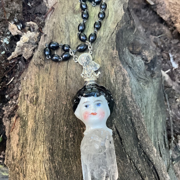 Upcycled frozen Charlotte doll necklace