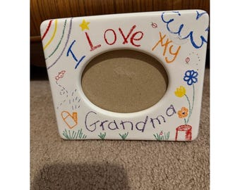 Russ White Ceramic 'I Love My Grandma' Colorful Crayon-Style Frame