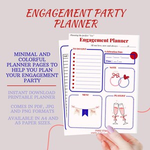 Förlovningsfestplanerare - Färgglad minimalistisk planerare