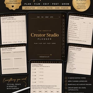 Planer twórców treści Cyfrowy, bez daty, GoodNotes iPad | Influencer UGC Brand Deal Tracker