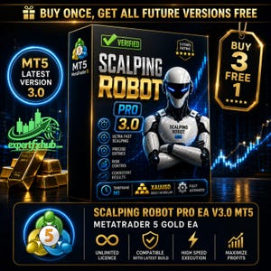 v3.0 Scalping Robot Pro EA Gold Robot Metatrader MT5 expert advisor, forex algo trading bot, ftmo prop firm challenge, gold scalper, MQL5 EA