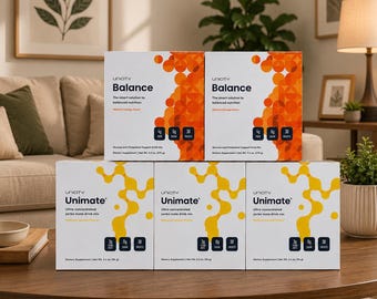 Unicity Balance Fiber Drink Mix & Unimate Yerba Mate Beverage Bundle | Orange and Lemon Flavors | 5-Box Pack