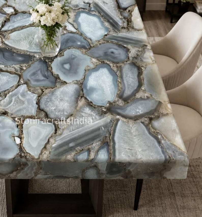 grey agate dining table
natural grey agate table
luxury agate coffee table
custom agate table top
grey gemstone dining table
semi precious stone table
handmade agate furniture
modern grey agate table
luxury stone dining table
custom gemstone table
grey agate center table
high gloss agate table
designer agate furniture
grey agate dining table 
stone top custom table 
geode table top 
outdoor home decor 
agate top dining table 
agate table 
agate dining table 
stone side table 
gemstone tabletop