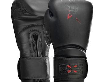 Leather Boxing Gloves UK | Muay Thai Sparring Gloves | MMA Training Punch Bag Gloves | Genuine Leather Kickboxing Gloves 10oz 12oz 14oz 16oz