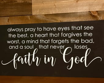 Faith in Jesus wood sign