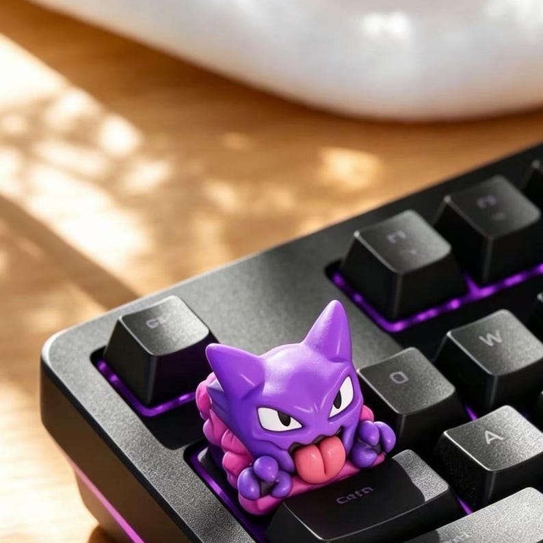 Custom Pokemon Artisan Keycap, Handmade Gengar Resin Keycap ...