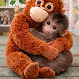 Mjuk orangutang plyschleksak | Gosig djungelapoppis | Barnrumsinredning