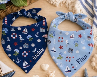 Pañuelo para cachorros de Salt Air Society, pañuelo bordado para mascotas (perros y gatos), bufanda reversible y ajustable para mascotas, pañuelo personalizado para perros con nombre, regalo para cachorros.