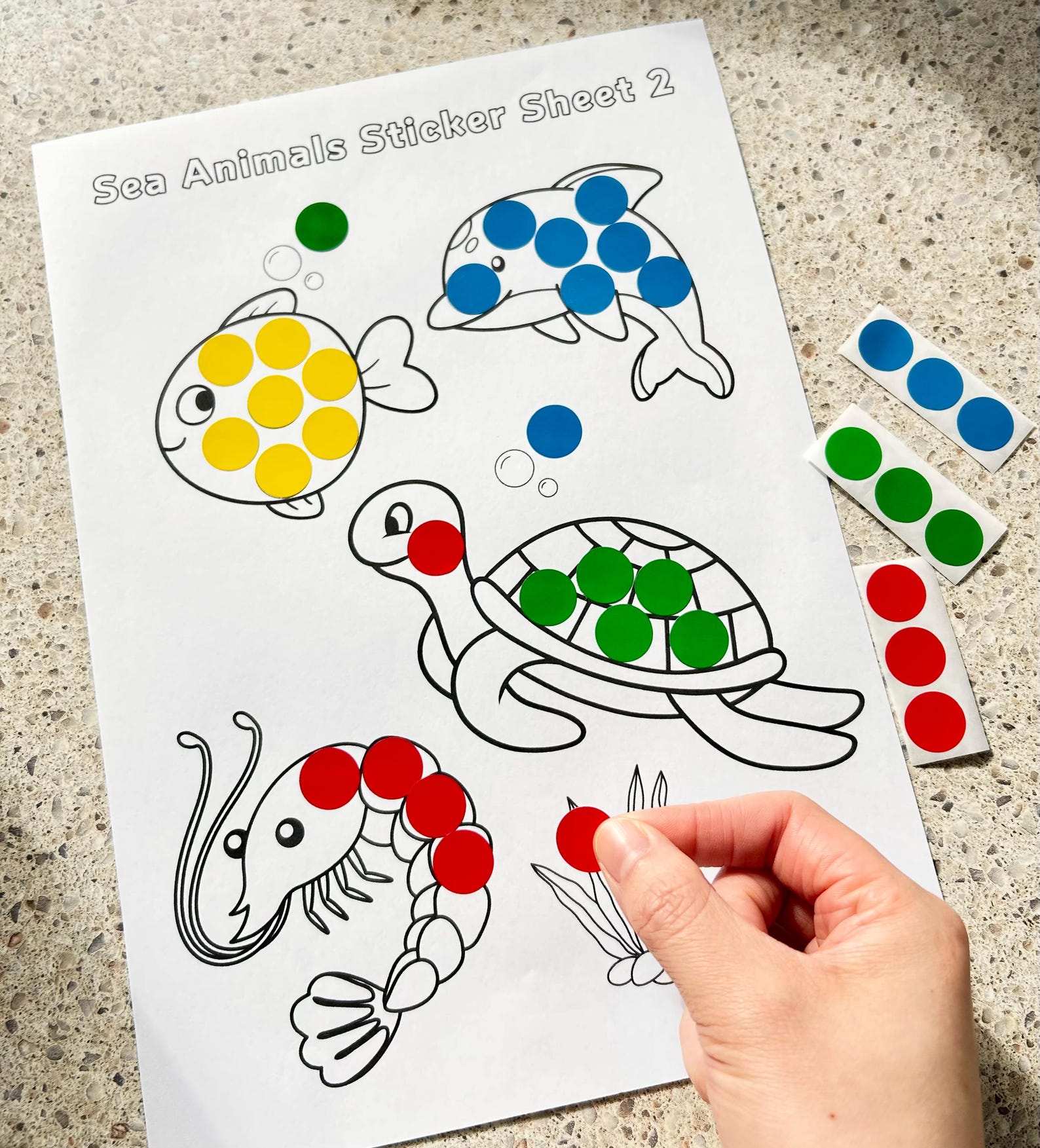 Sea Animals Dot Sticker Activity for Toddlers | Fine Motor Skills ...