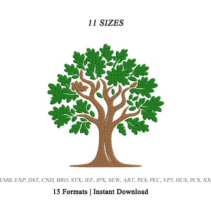 Tree Embroidery Design | Oak Tree Machine Embroidery Design | Tree Of Life Embroidery Design | Southern Live Oak tree Embroidery | 11 Sizes