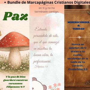 Tiernos Separadores de Libros Cristianos PDF, Marcapáginas de Paz y Promesa, Set de 5 Markadores Devocionales, Descarga Digital, Printable.